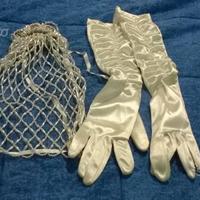 Acconciatura, orecchini e guanti x sposa