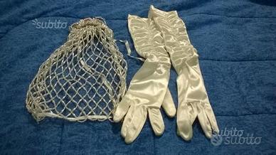 Acconciatura, orecchini e guanti x sposa