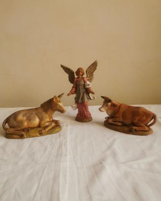 Bue e Asinello con Angelo Fontanini cm 12