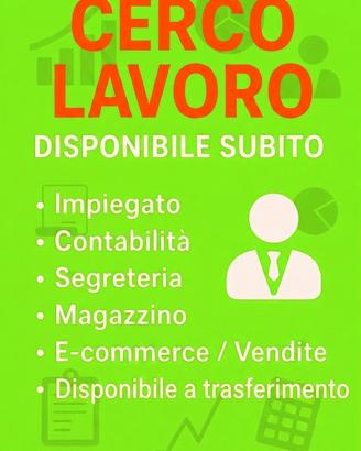 sono impiegato cerc.o lavoro in zona