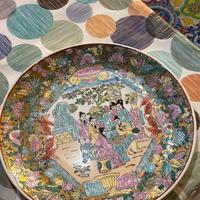 Piatto antivo cinese famiglia rosa