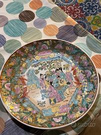 Piatto antivo cinese famiglia rosa