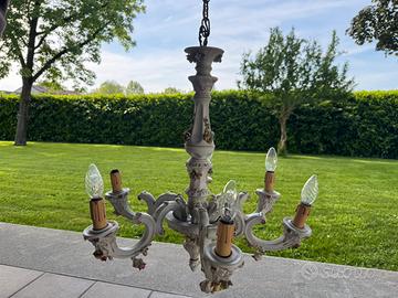 Lampadario capo di monte del 900