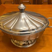 Piatto da portata in acciaio inox con coperchio