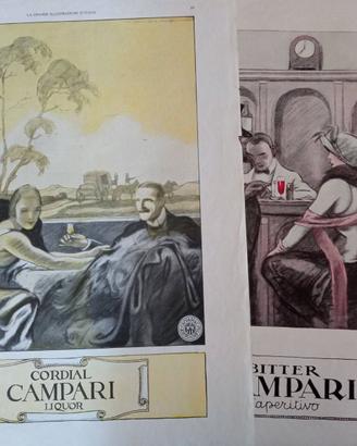 2 PUBBLICITA' CAMPARI  1924 - DUDOVICH -  ORIGINAL