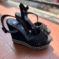 Sandali con zeppa#exe. Real Leather