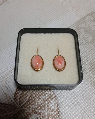 Orecchini corallo donna placcati oro giallo