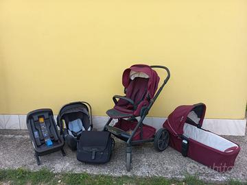 Trio Nuna Mixx Next borgogna + base Isofix + borsa