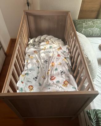 Lettino 1-3 anni con materasso piumino e lenzuola