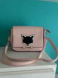 Borsa donna rosa come nuova volpe cucita tracolla