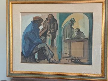 Quadro olio su cartone 40x50 Tore Cau