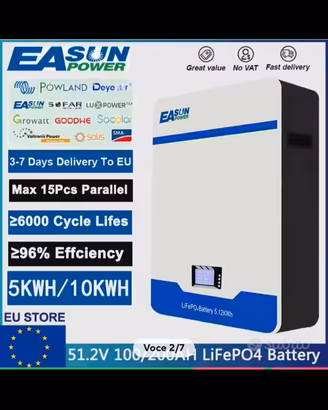 Batteria accumulo fotovoltaico 10,kwh 48v