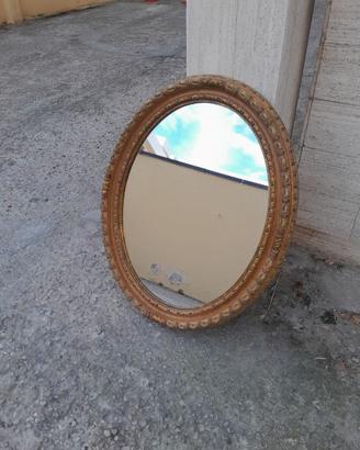 Specchio ovale cornice in legno
