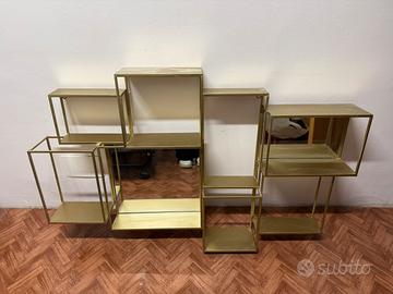 Mensola da parete oro con specchi