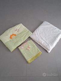 Set paracolpi, piumino e copripiumino