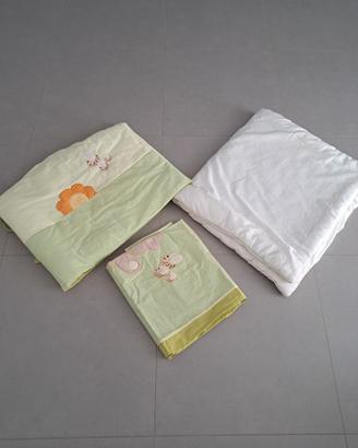 Set paracolpi, piumino e copripiumino