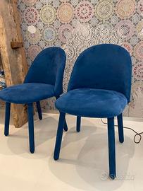 2 SEDIE - MINIFORMS IOLA - TESSUTO SPONGE BLU