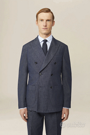 Giacca Uomo Doppiopetto Blu Denim 50 Doppelganger