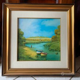Quadro originale di Tinti – Paesaggio fluviale