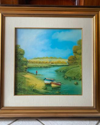 Quadro originale di Tinti – Paesaggio fluviale