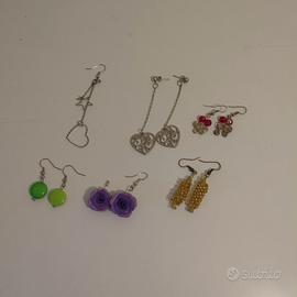 Lotto 6 Orecchini Bigiotteria - Materiali e Forme