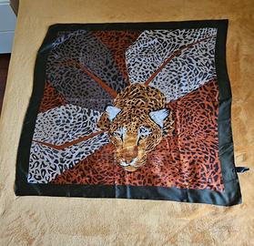 Foulard seta stampa leopardo animalier