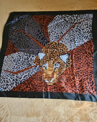 Foulard seta stampa leopardo animalier