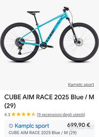 MOUNTAIN BIKE CUBE AIM RACE 29 BLUE 