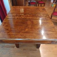 Tavolo allungabile + 6 sedie in stile liberty fine