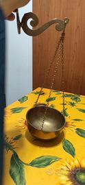 porta vaso vintage in sospensione con catene