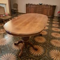 tavolo in legno massello noce con 6 sedie