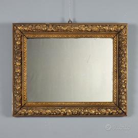 Specchiera con Cornice in Legno Dorato Intagliato