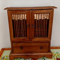 Antico mobiletto cassettiera in legno 