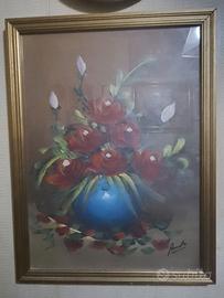 Quadro con dipinto di natura morta olio su tela