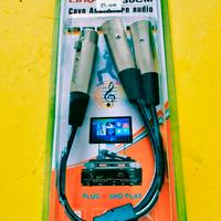 CAVO ADATTATORE 1 XLR FEMMINA - 2 XLR MASCHIO