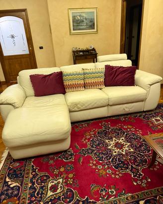 Divano in pelle con chaise-longue - Divani&Divani