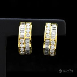 ORECCHINI A CLIP ORO GIALLO 18KT BRILLANTI 2.62 CT