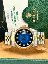 Rolex Datejust 16233 Blu Diamanti Full Set