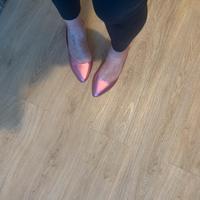 Ballerine 3Chic in cuoio rosa e platino