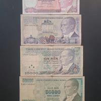 LOTTO 6 BANCONOTE LIRE TURCHIA