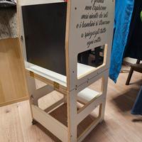 Torre Montessoriana Learning Tower in legno bianco