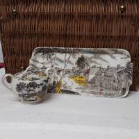 Vassoio e zuccheriera porcellana inglese