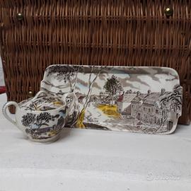 Vassoio e zuccheriera porcellana inglese