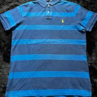 Polo A Maniche Corte Ralph Lauren A Righe Blu Tg M