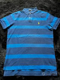 Polo A Maniche Corte Ralph Lauren A Righe Blu Tg M