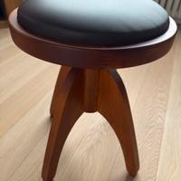 Sgabello pianoforte in noce artigianale nuovo