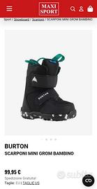 BURTON Snowboard SCARPONI MINI GROM BAMBINO/A