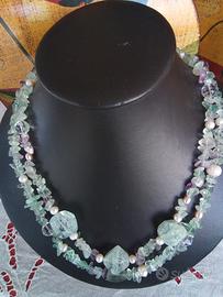 collana doppio filo in pietre dure