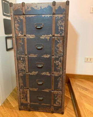 Cassettiera vintage shabby chic 5 cassetti