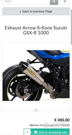 scarico arrow suzuki gsxr 1000